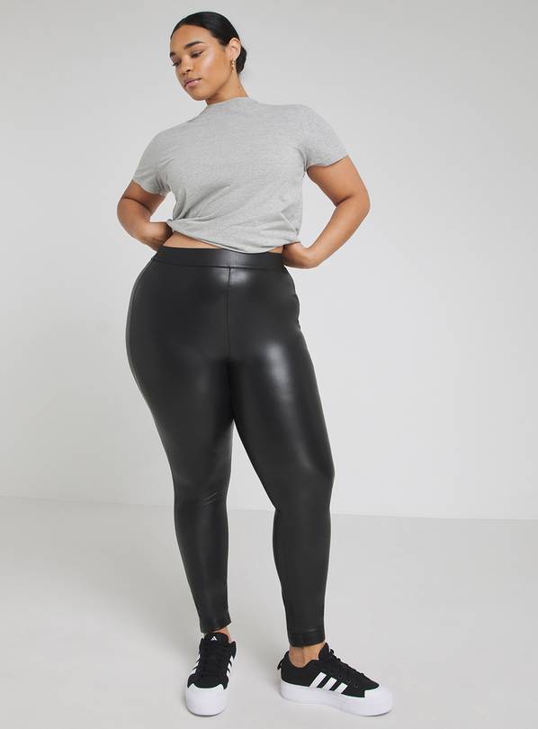 Buy SIMPLY BE Black Pu Leggings 12, Leggings