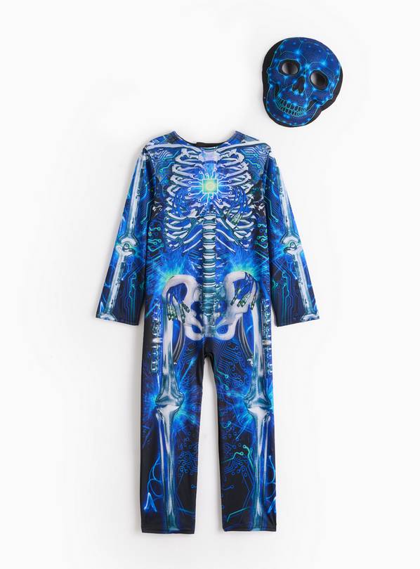 Halloween Blue Galactic Skeleton Fancy Dress Costume 3-4 Years