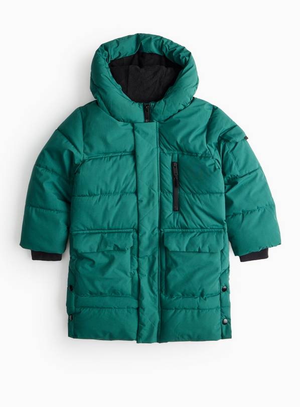 Green Padded Longline Puffer Coat 7-8 years