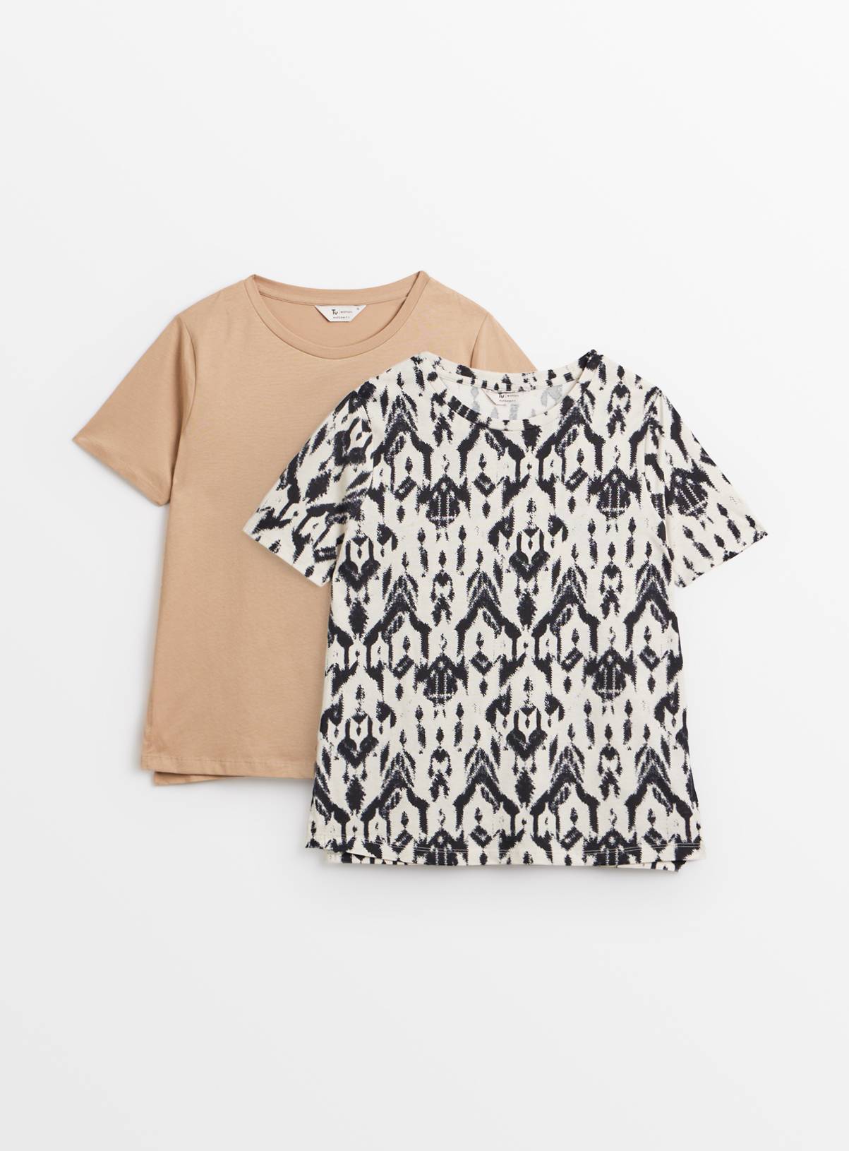MATERNITY Nursing Aztec Print Short Sleeve T-Shirts 2 Pack 12 - Image 1