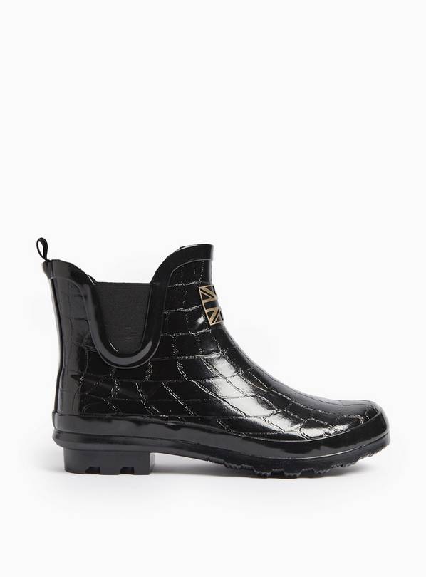 Buy Black Croc Ankle Wellies 3 Boots Argos