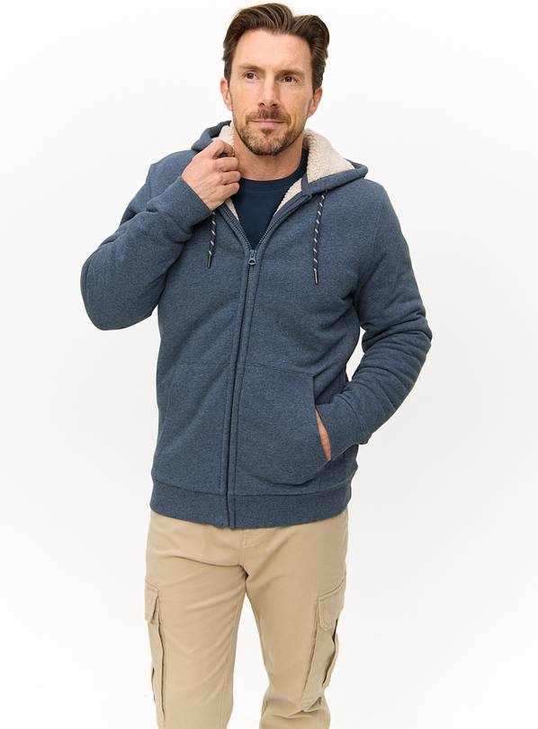 Navy Borg Zip Hoodie  S