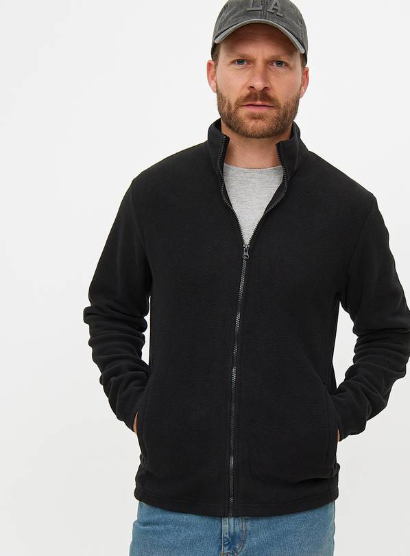 Black Zip-Through Fleece  M