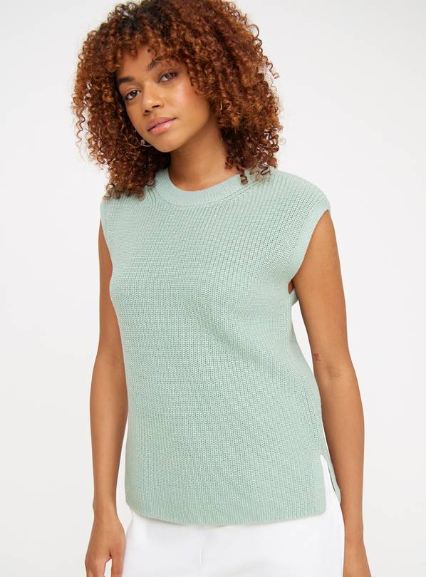 Green Metallic Sleeveless Knitted Top 24