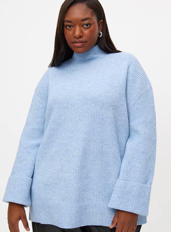 Blue High Neck Jumper M