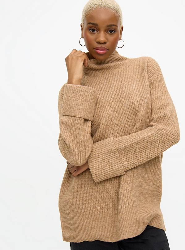 Oatmeal High Neck Jumper M