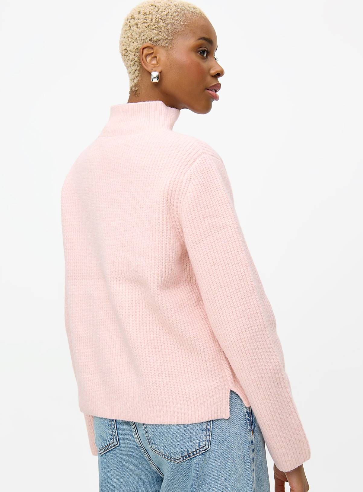 Pink High Neck Boxy Knitted Jumper 12 - Image 4