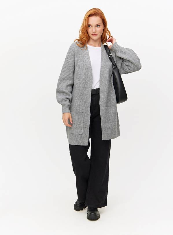 Grey Longline Slouch Cardigan  XL