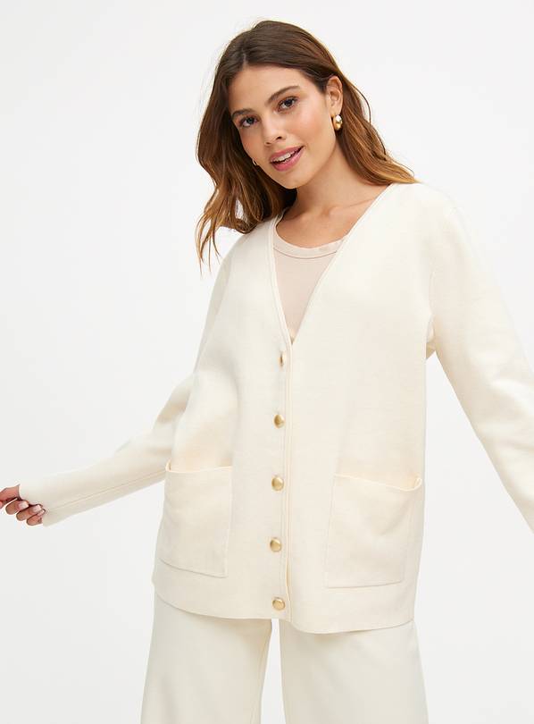 Neutral V-Neck Longline Cardigan 18