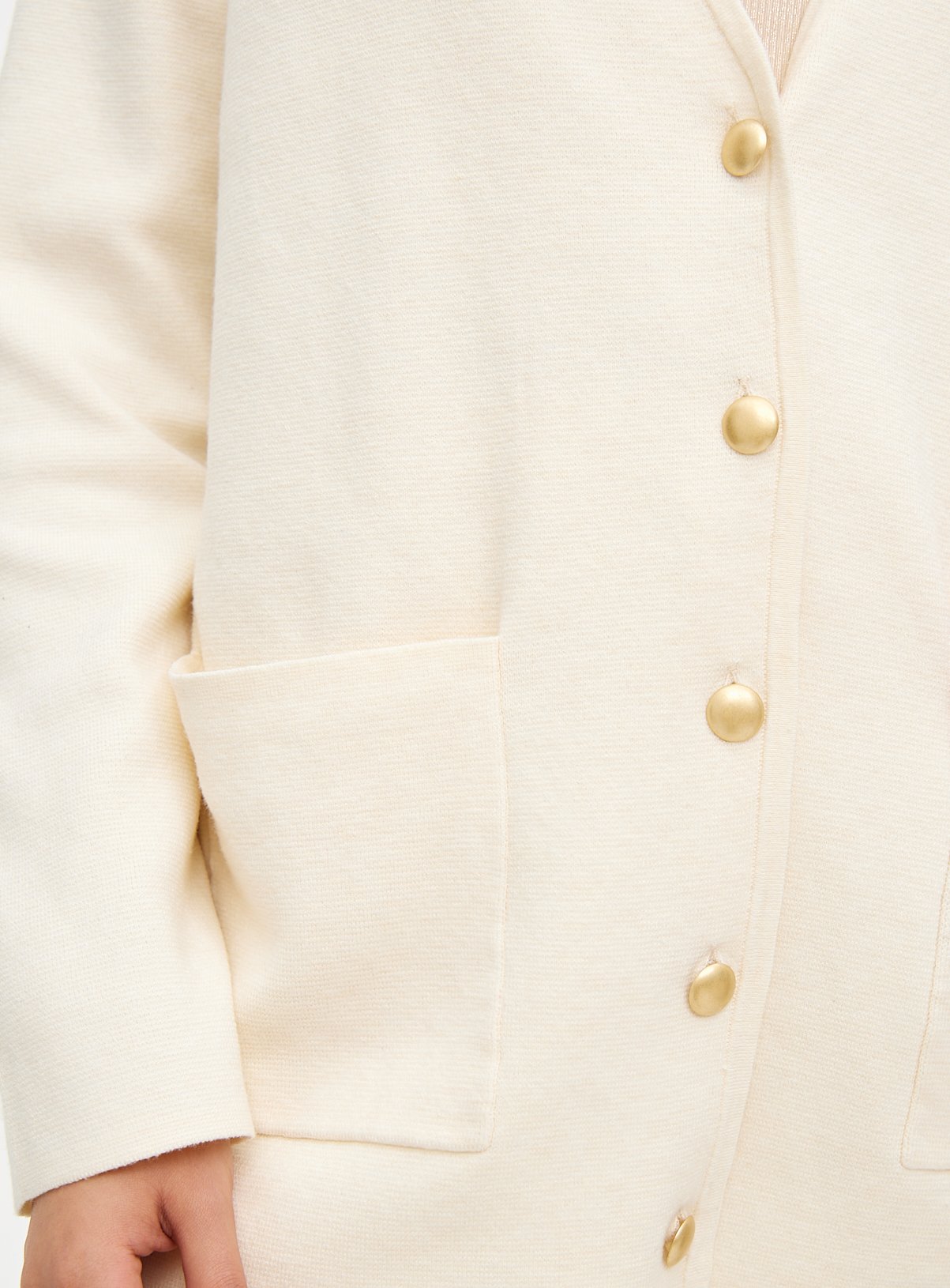 Neutral V-Neck Longline Cardigan 10 - Image 3 thumbnail