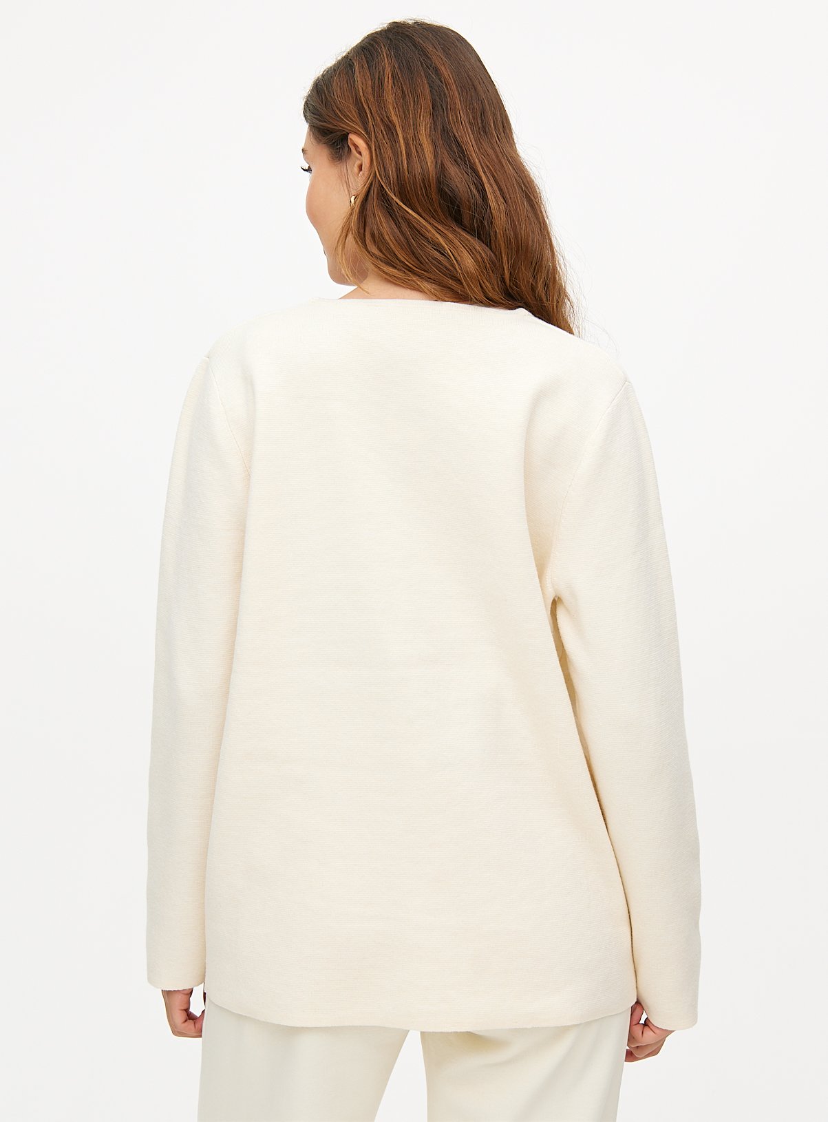 Neutral V-Neck Longline Cardigan 10 - Image 4 thumbnail