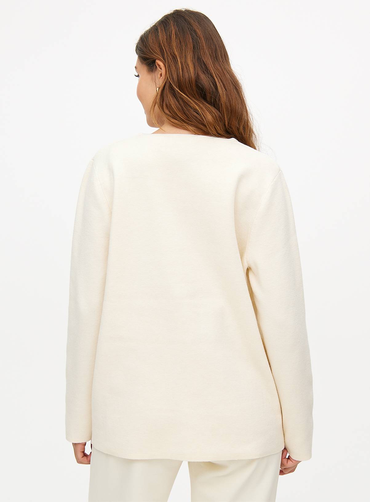 Neutral V-Neck Longline Cardigan 10 - Image 4