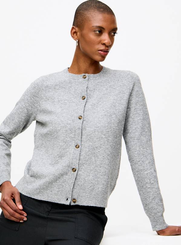 Grey Crew Neck Cardigan 18