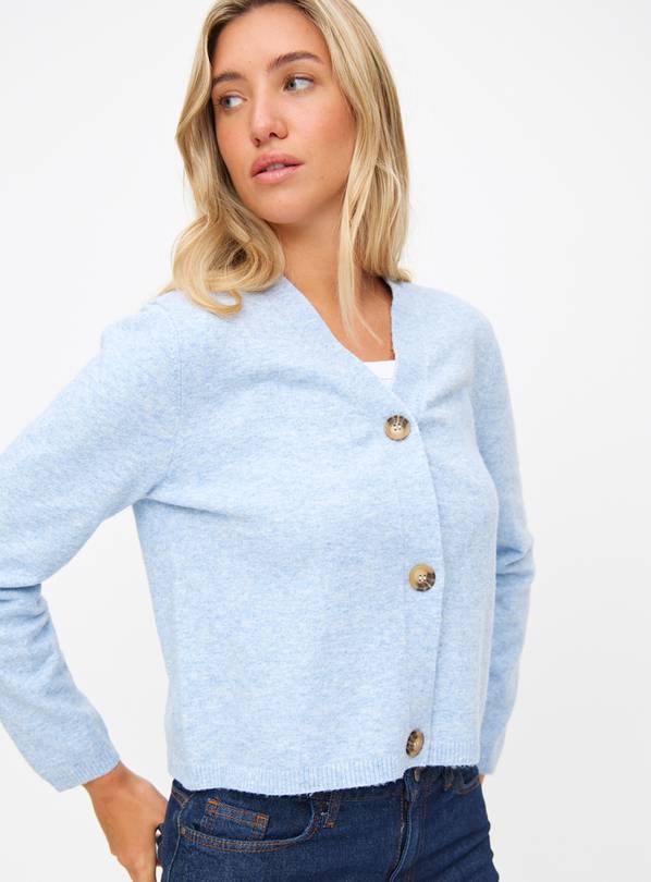 Blue Soft Yarn Button-Through Cardigan  16