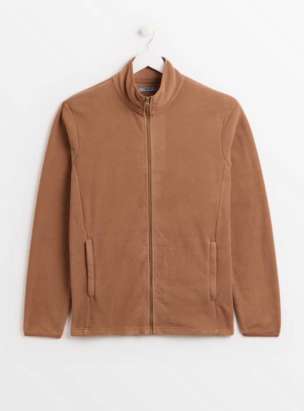 Natural Brown Zip-Through Fleece L