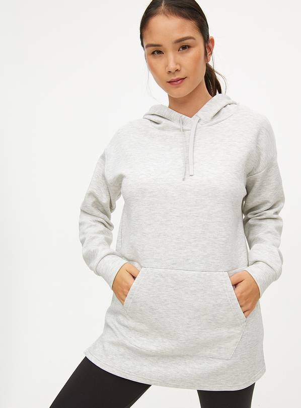 Active Grey Marl Oversized Scuba Hoodie XL