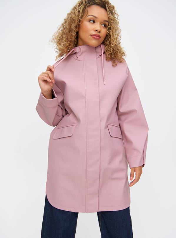 Buy Pink Longline Rubberised Raincoat L Coats Tu