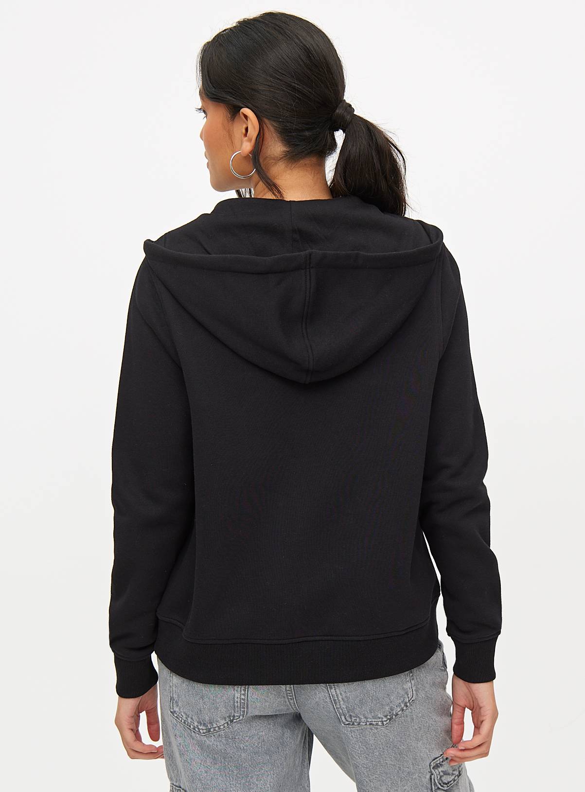 Black Zip-Through Coord Hoodie XL - Image 4