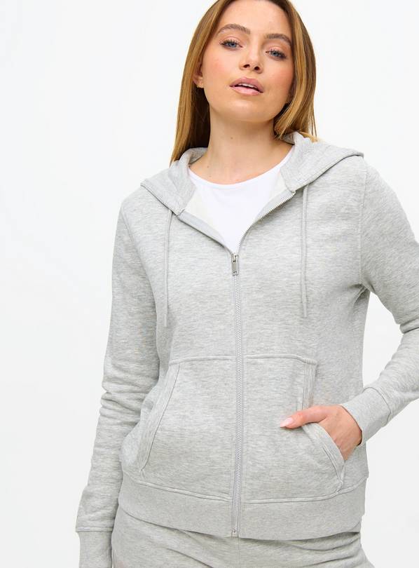 Grey Zip-Through Coord Hoodie S