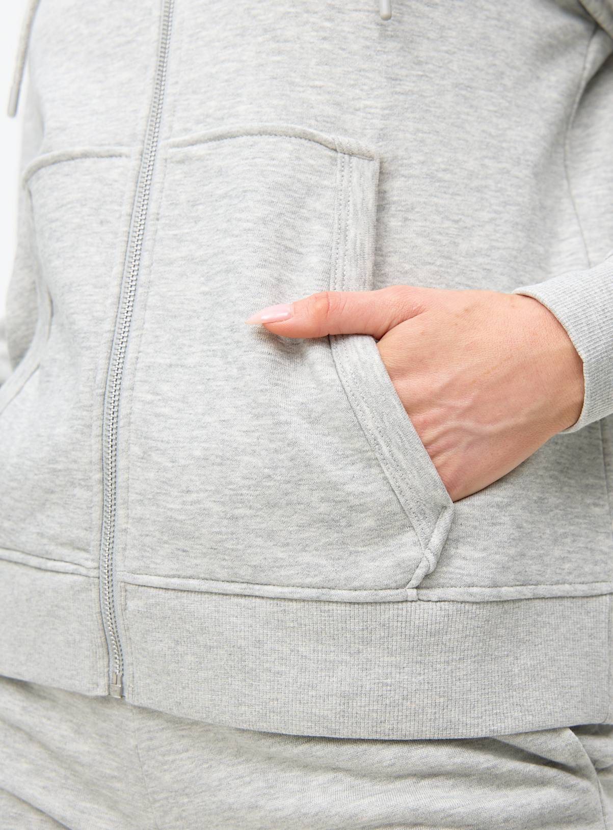 Grey Zip-Through Coord Hoodie S - Image 3