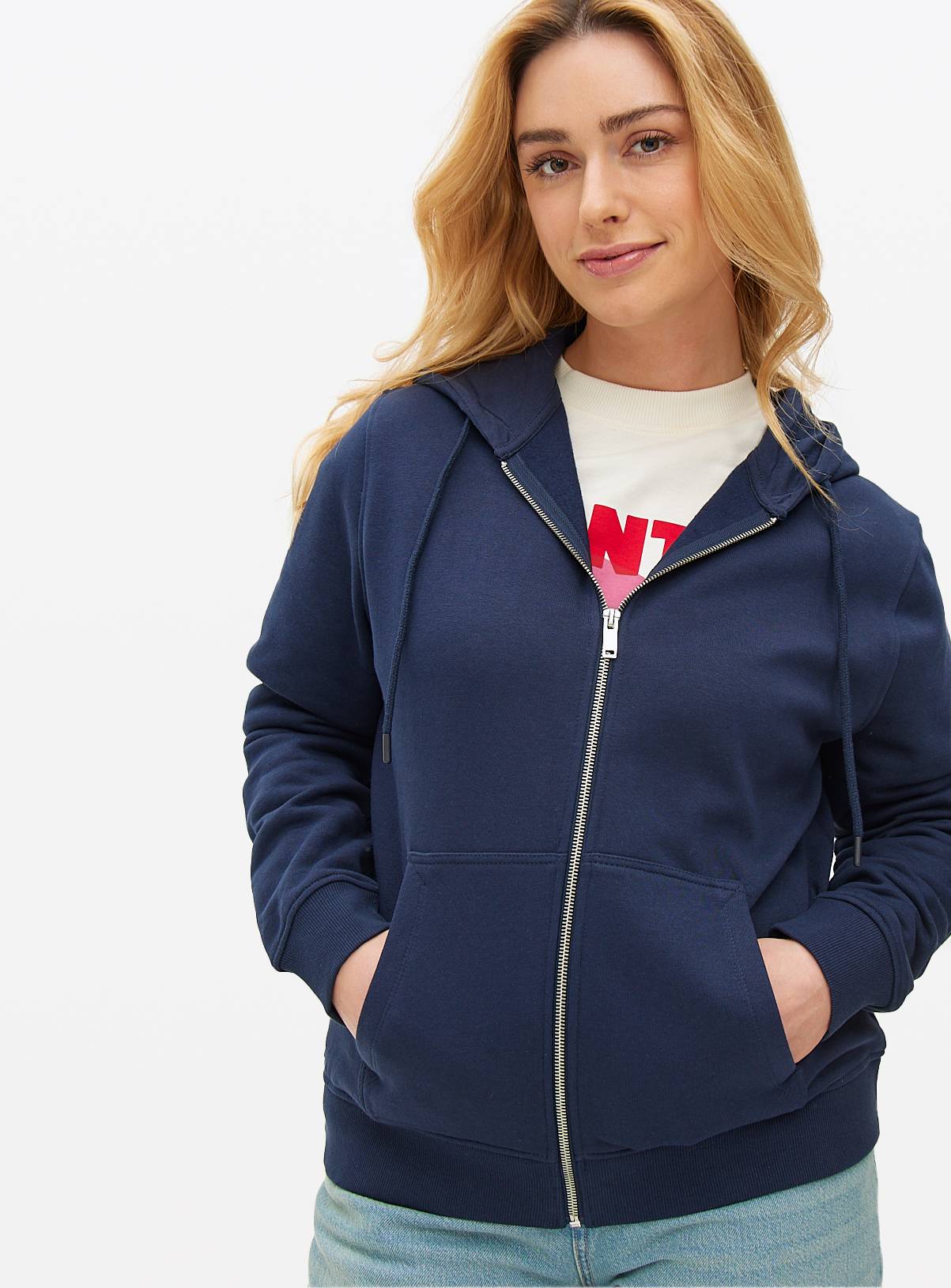 Navy Zip-Through Coord Hoodie XL - Image 1