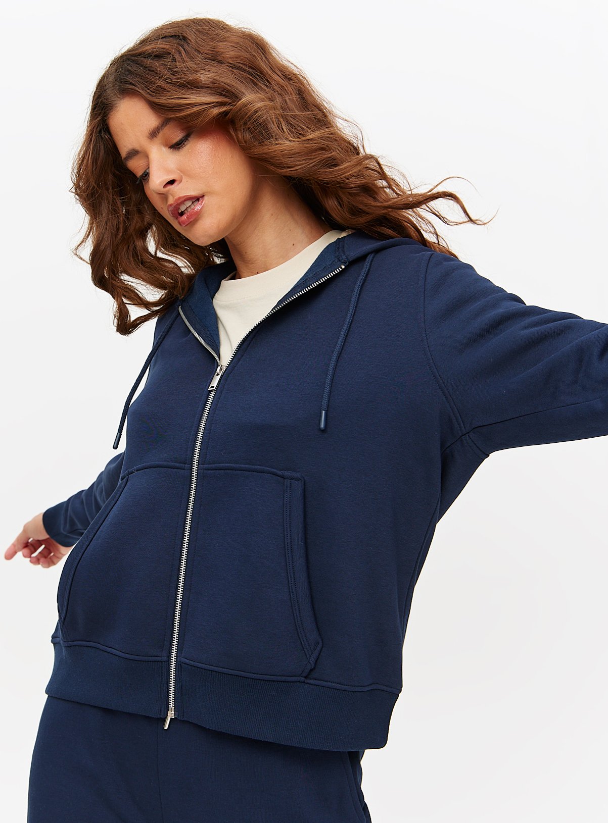 Navy Zip-Through Coord Hoodie XXL