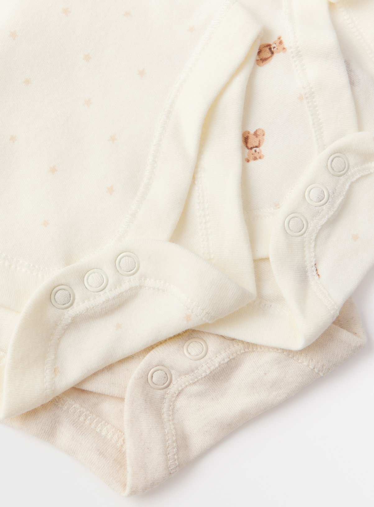 Cream Bear Print Long Sleeve Bodysuits 5 Pack 2-3 years - Image 2 thumbnail