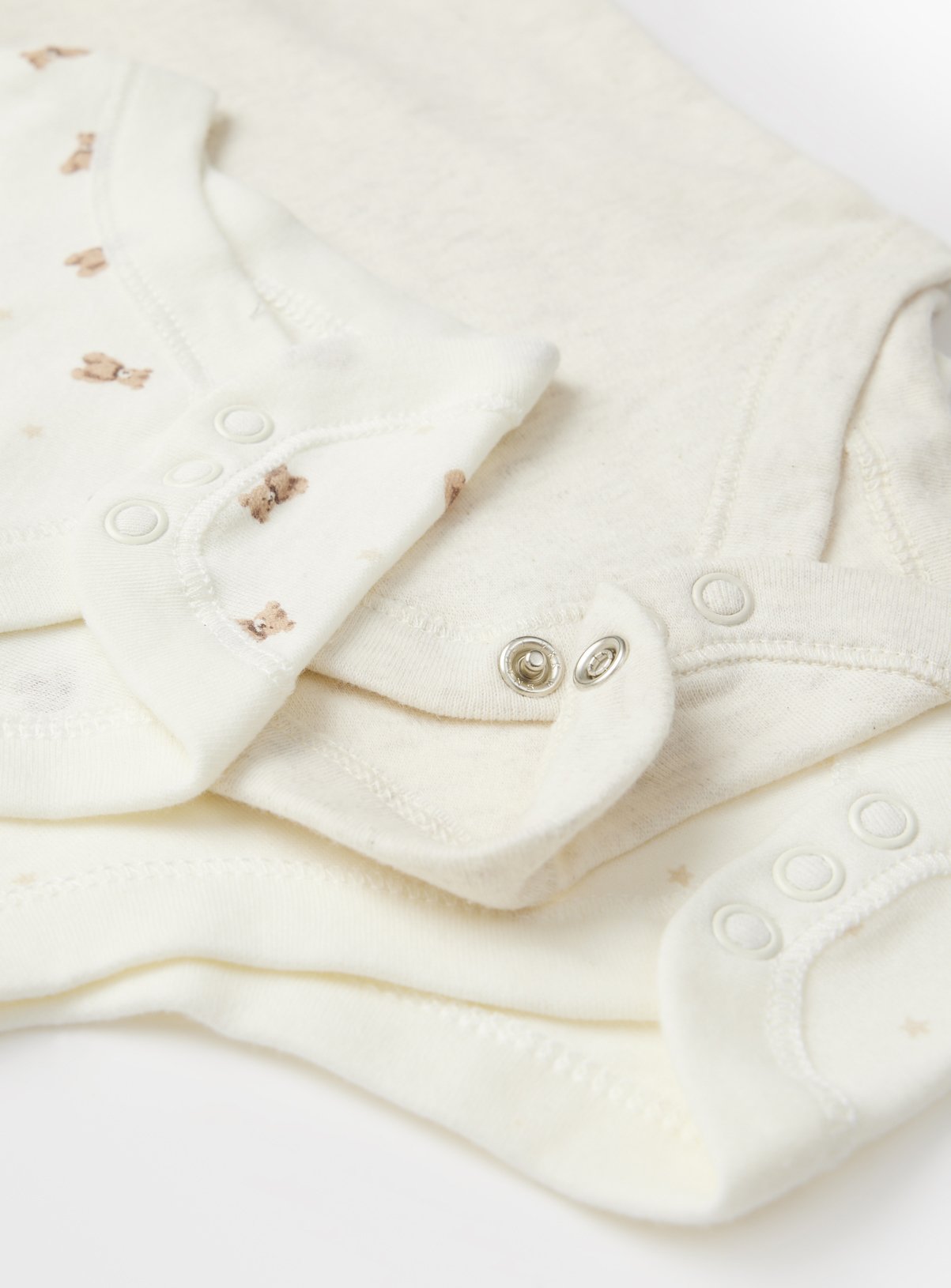 Cream Bear Print Short Sleeve Bodysuits 5 Pack 2-3 years - Image 2 thumbnail
