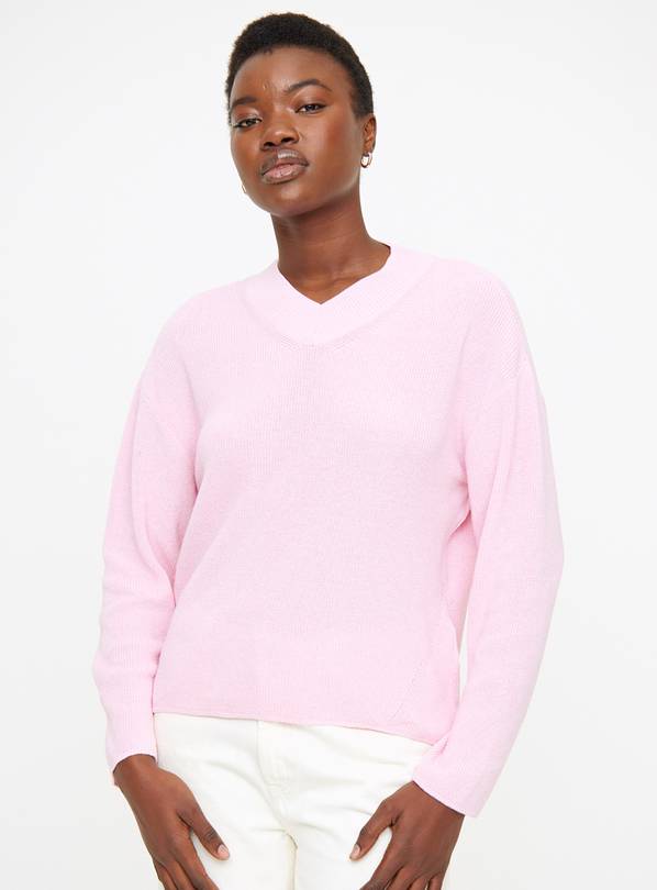 Buy Pink High V Neck Jumper 16 Hoodies and sweatshirts Tu