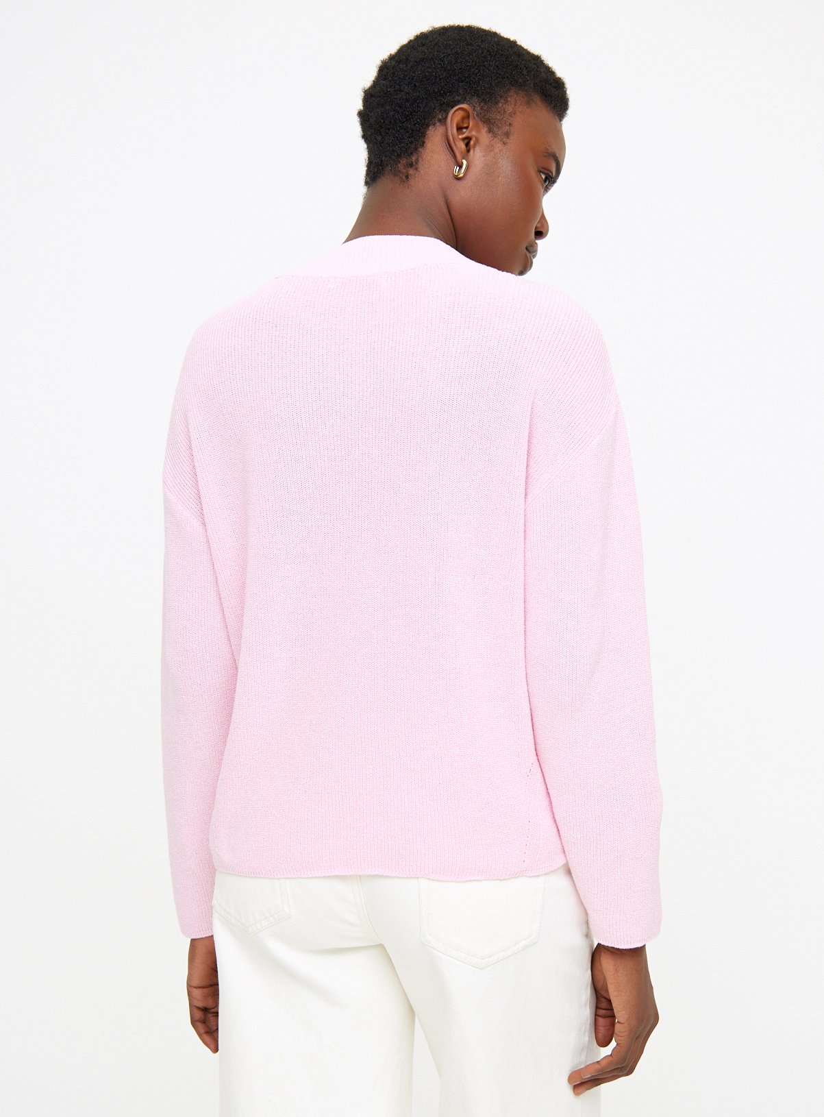 Pink High V Neck Jumper 10 - Image 4 thumbnail