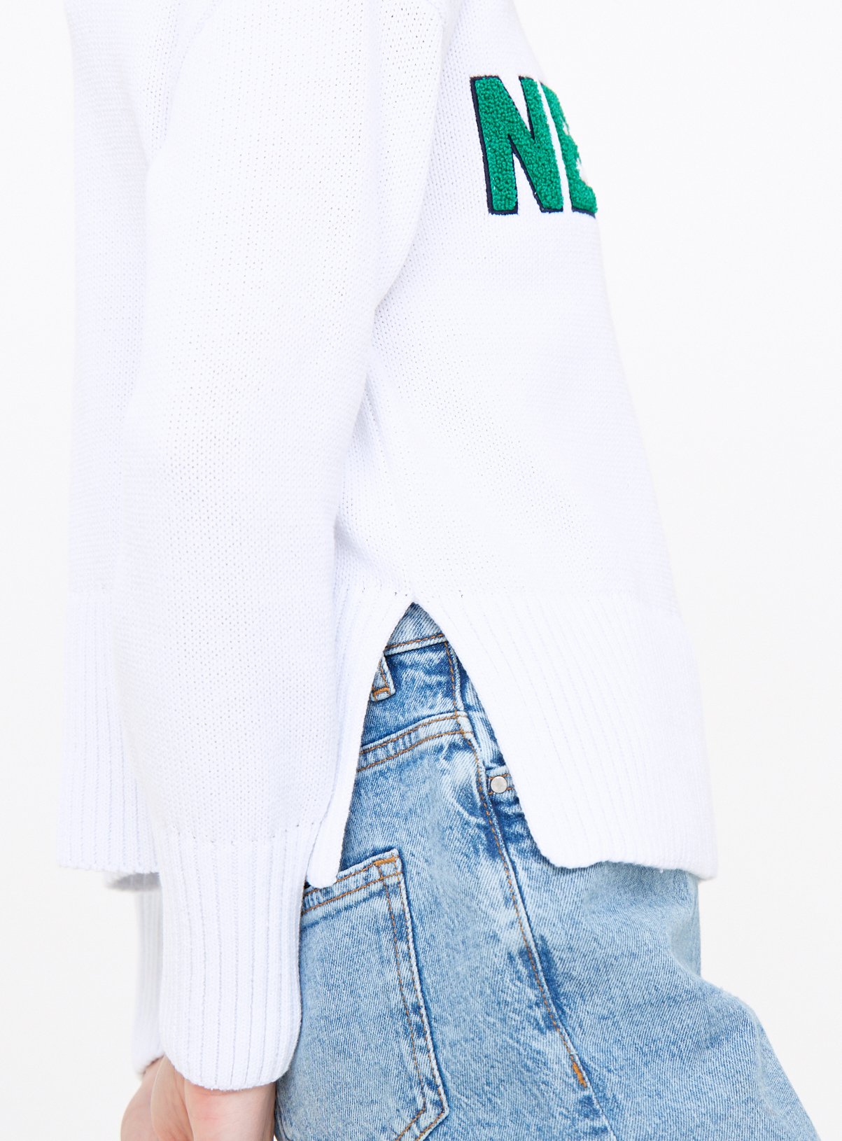 White New York Slogan Crew Neck Jumper  20 - Image 3 thumbnail