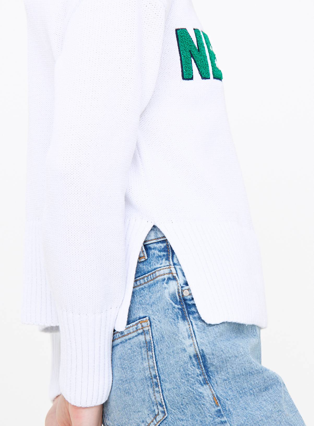 White New York Slogan Crew Neck Jumper  20 - Image 3