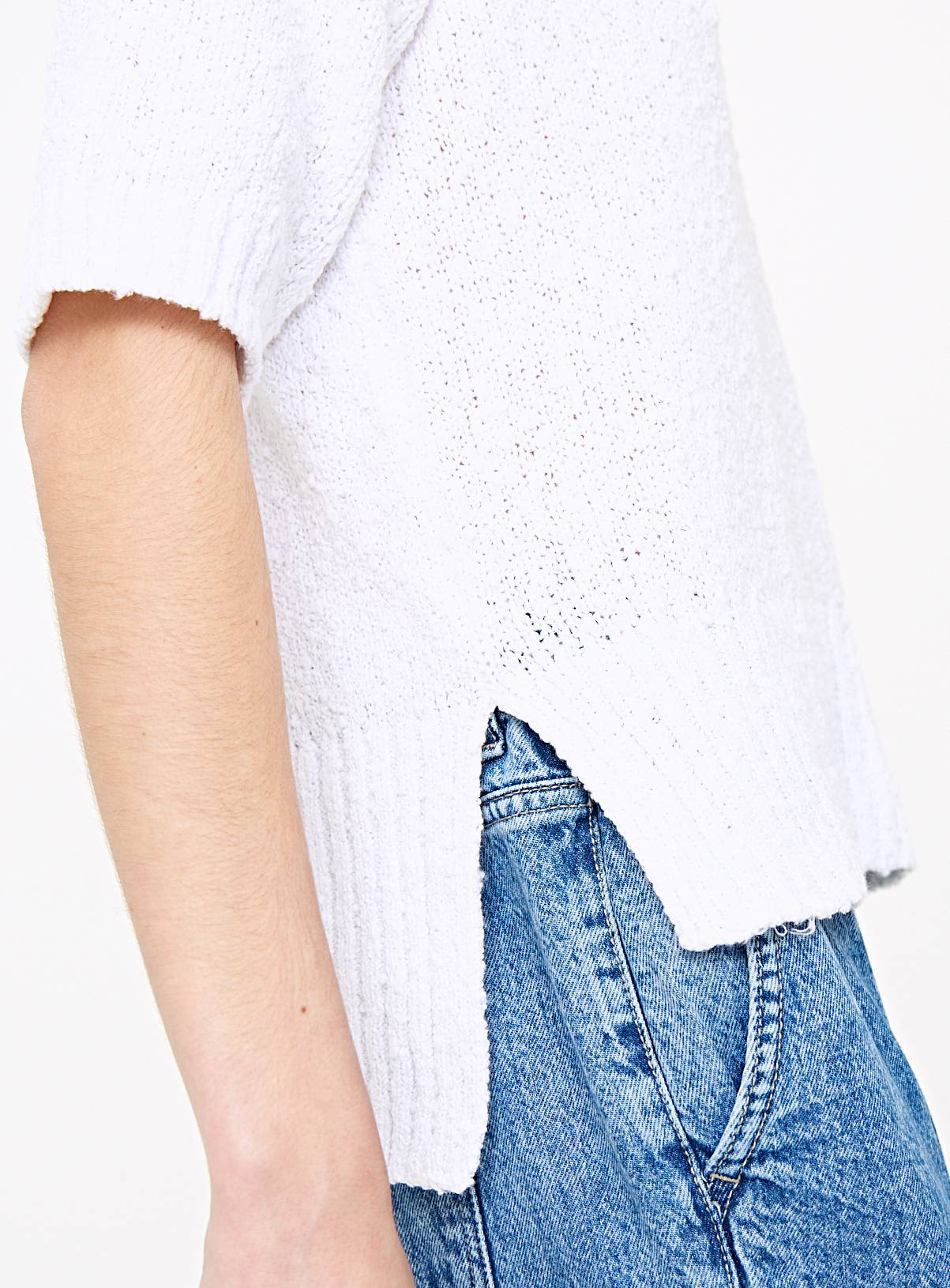 White Boucle Knitted Short Sleeve Jumper  10 - Image 3