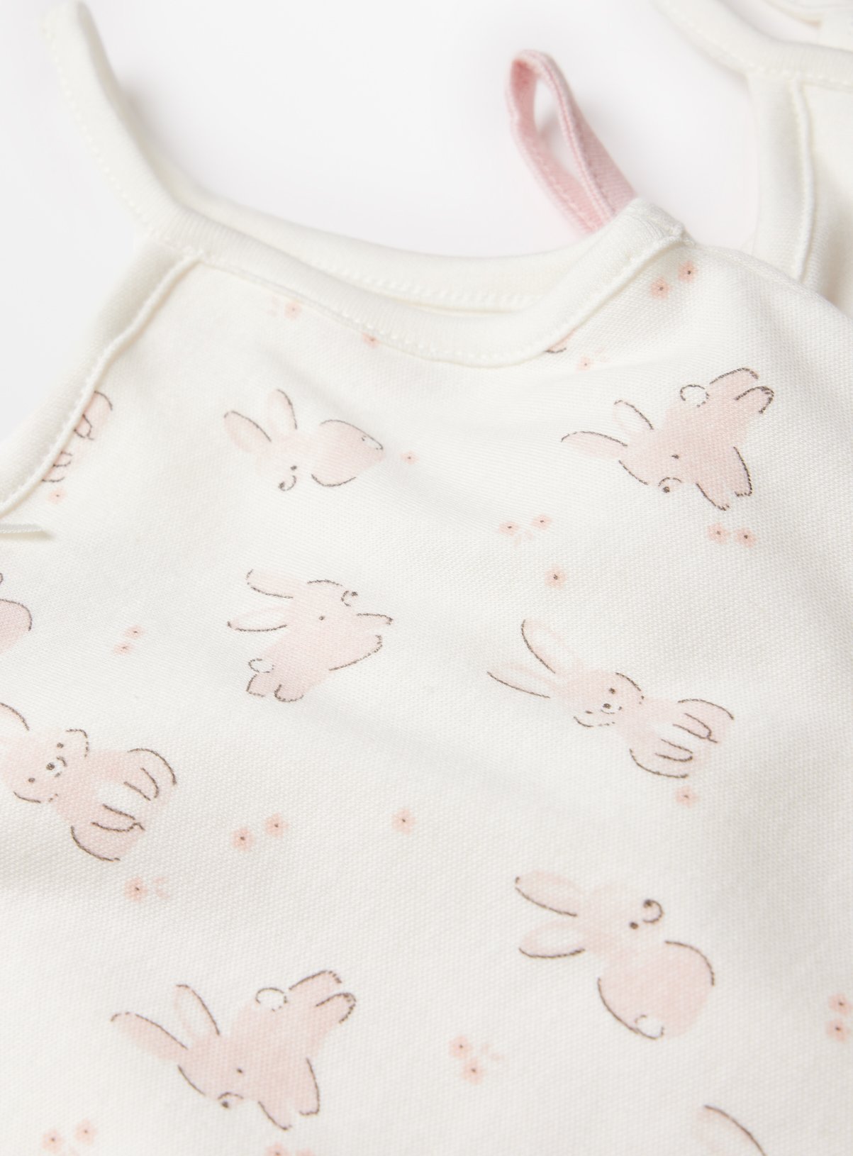Pink Bunny Print Strappy Bodysuits 3 Pack  2-3 years - Image 2 thumbnail