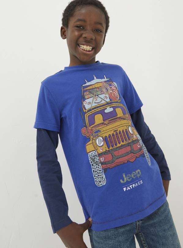 FATFACE Jeep Graphic Jersey T Shirt 8-9 years