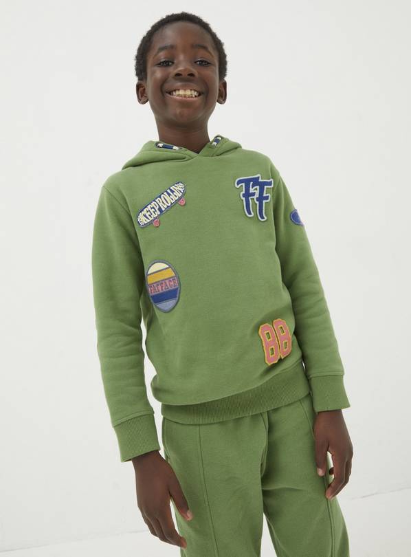 FATFACE Badge Sweat Popover Hoodie 3-4 Years