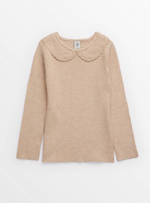 Oatmeal Knitted Collared Long Sleeve Top 3-4 years