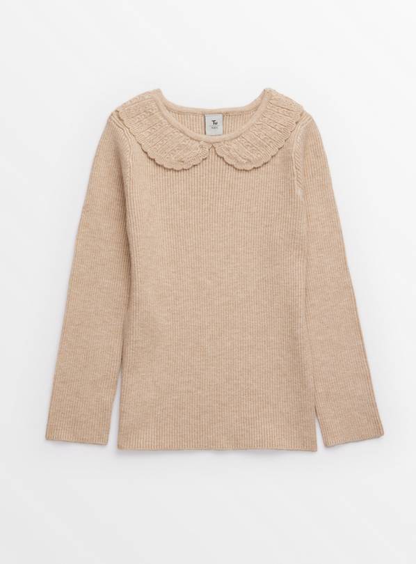 Oatmeal Knitted Collared Long Sleeve Top 2-3 years