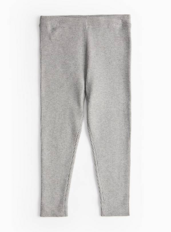 Grey Knitted Ribbed Leggings 4-5 years