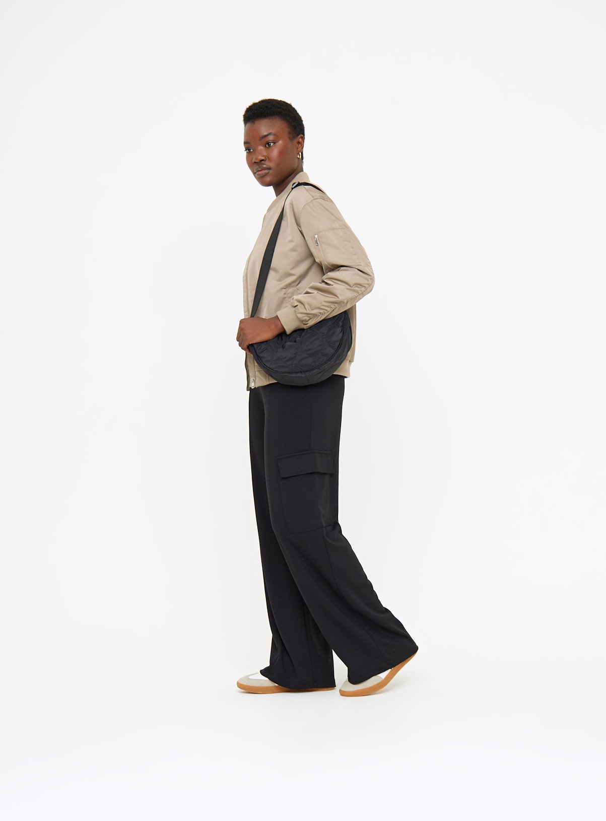 Black Ponte Wide Leg Cargo Trousers 12 - Image 2 thumbnail