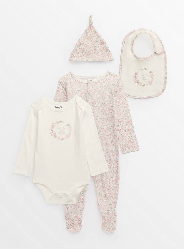 Pink Floral 4-Piece Starter Set Tiny Baby