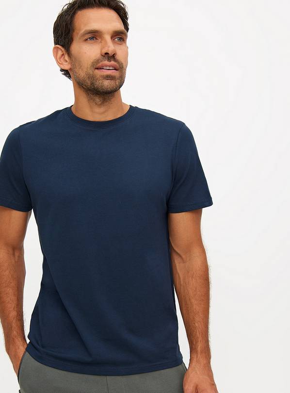 Navy Plain Core Short Sleeve T-Shirt L