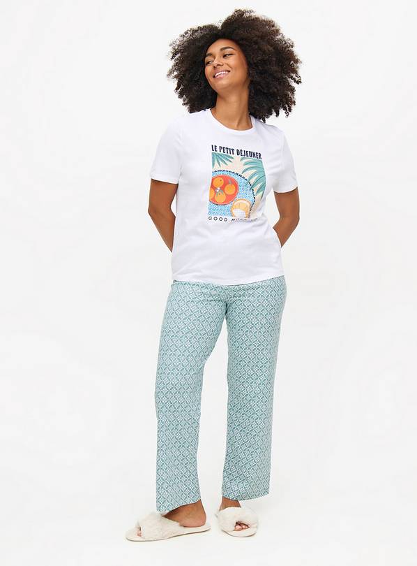 Le Petit Dejeuner Slogan Blue Pyjamas  L