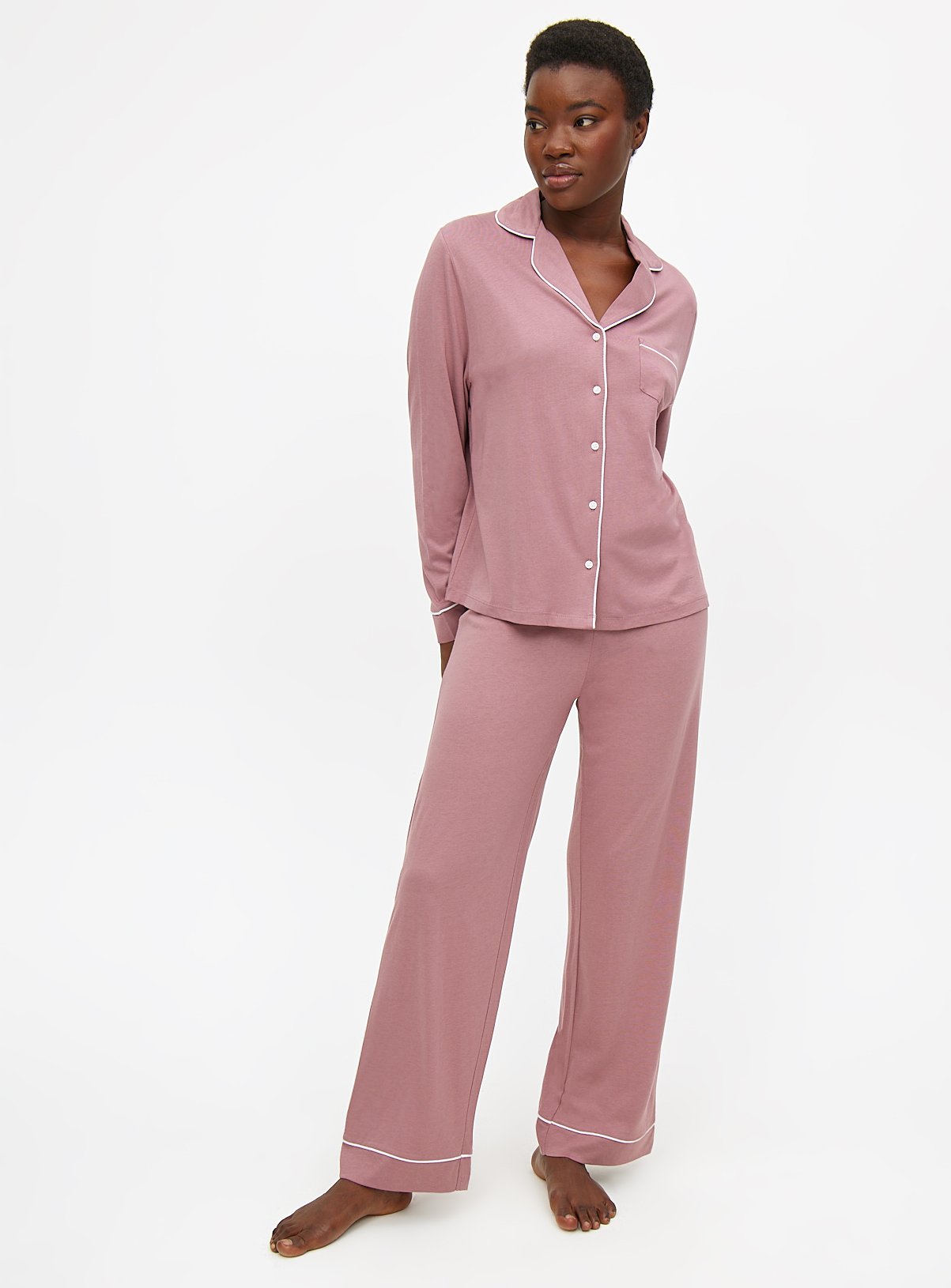 Plum Pink Modal Blend Traditional Pyjamas XXL