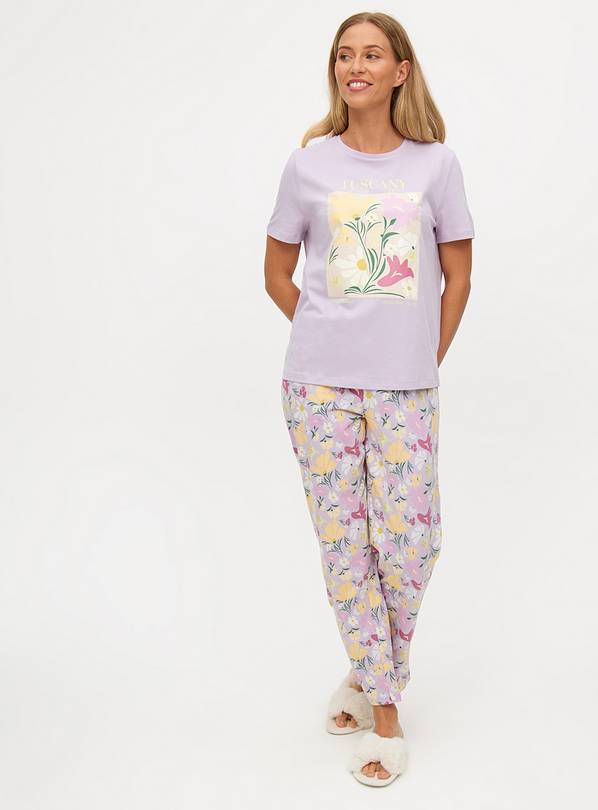 Lilac Tuscany Floral Print Pyjamas XL