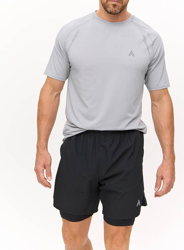 Active Black Double Layer Shorts  S