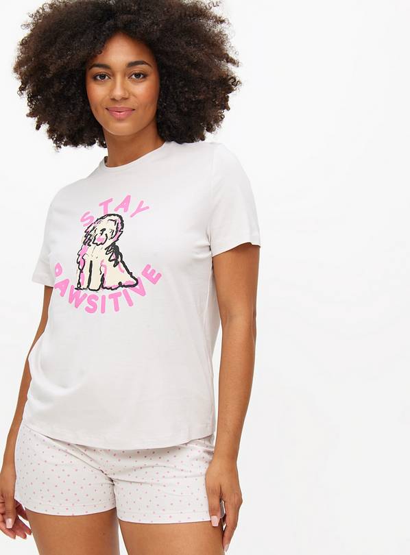 Dog Print Jersey Short Sleeve Pyjamas L