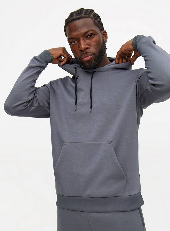 Tu Active Grey Plain Overhead Hoodie  M