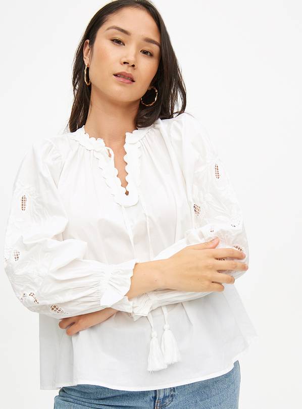 White Cutwork Embroidered Blouse 18