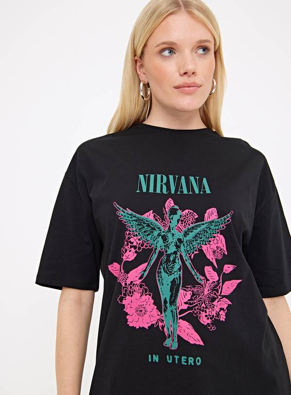 Black Nirvana Graphic Oversized T-Shirt 14